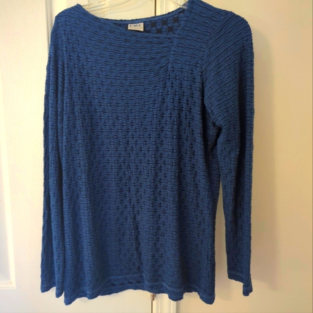 CMC Sz small stretchy black and blue tunic